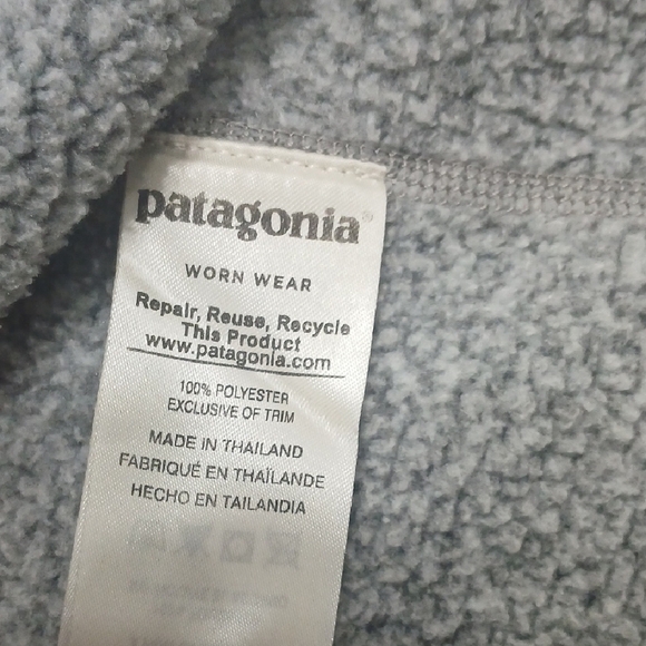 Patagonia Heather Gray Quarter-Zip Fleece Sz M Gentle Used Has A Logo In Back - Picture 6 of 12